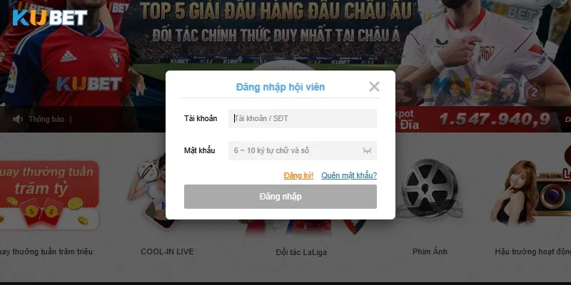 Hướng dẫn đăng nhập Kubet siêu đơn giản