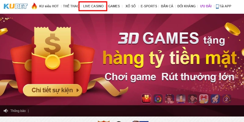 Hệ thống trò chơi đa dạng tại casino Kubet